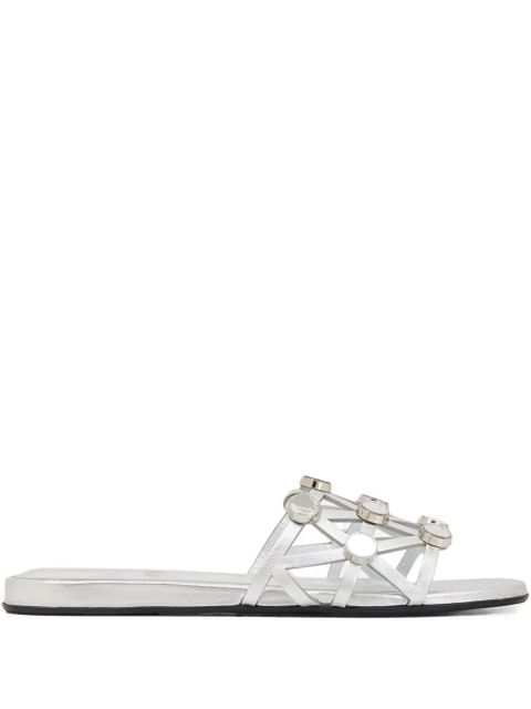 The Attico Grid studd-embellished sandals - Silver - zdjęcie produktu nr 1