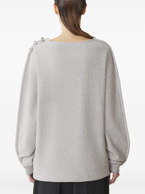Lanvin button-detailed boat-neck sweater - Grey