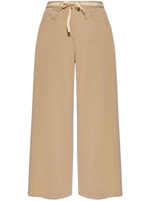 MM6 Maison Margiela belted cotton palazzo pants - Neutrals - zdjęcie produktu nr 1