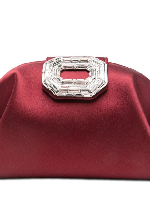 Amina Muaddi Camelia crystal-buckle clutch bag - Grey - zdjęcie produktu nr 2