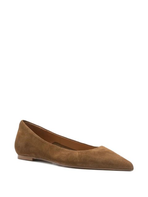 Aeyde pointed-toe suede flat pumps - Brown - zdjęcie produktu nr 2