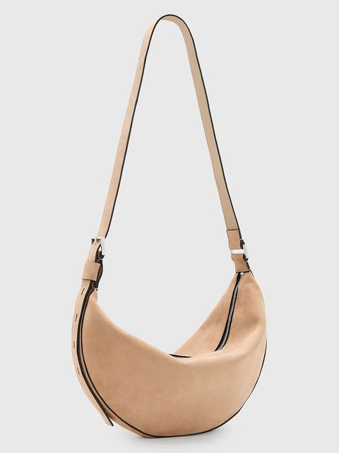 AllSaints torebka zamszowa HALFMOON - zdjęcie produktu nr 1