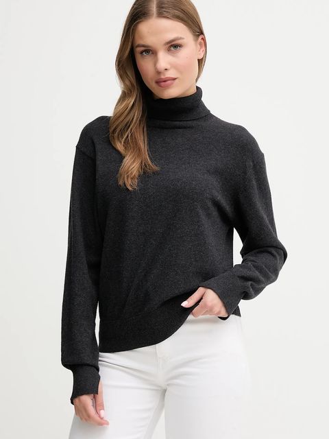 Pepe Jeans sweter z domieszką kaszmiru damski kolor czarny lekki z golfem PL7000036 - zdjęcie produktu nr 1