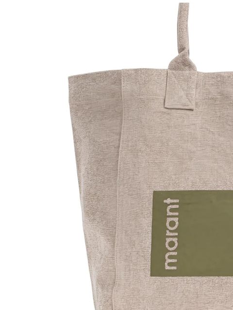 ISABEL MARANT logo-print shoulder bag - Neutrals