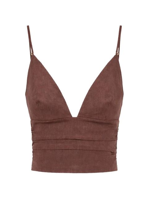 PINKO V-neck top - Brown - zdjęcie produktu nr 1