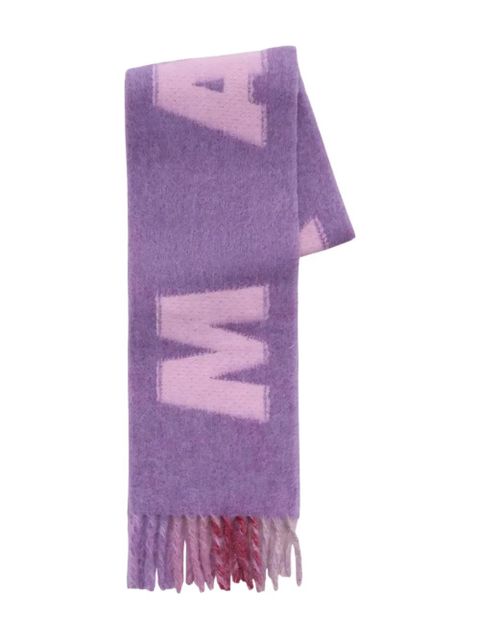 Marni logo fringed scarf - Purple - zdjęcie produktu nr 1