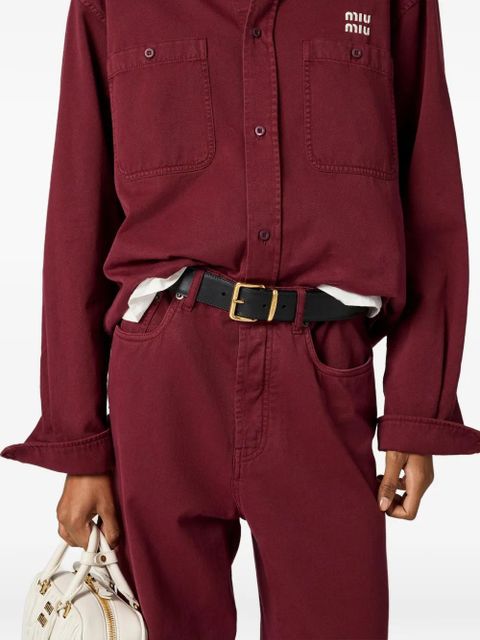 Miu Miu logo-embroidered jeans