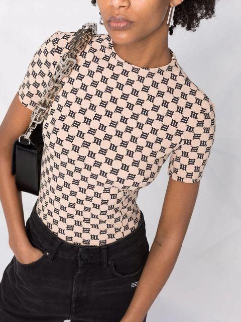 MISBHV monogram-print T-shirt - Neutrals
