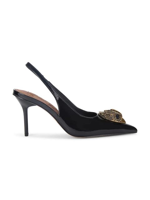 Kurt Geiger London szpilki skórzane Large Eagle Sling kolor czarny 5386400309 - zdjęcie produktu nr 1