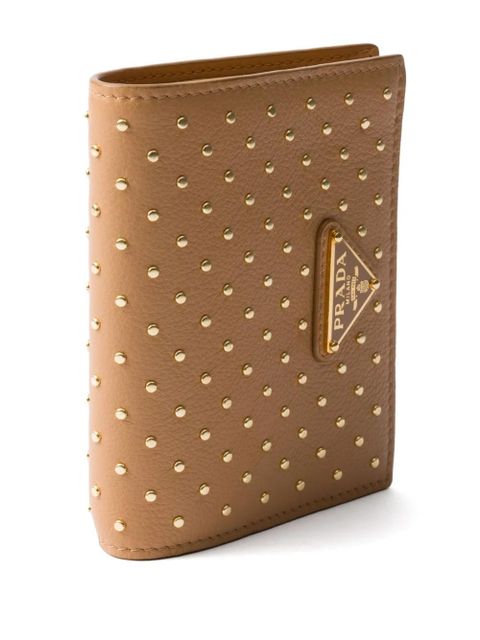 Prada studded wallet - Neutrals