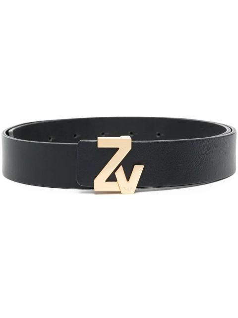 Zadig&Voltaire logo-plaque leather belt - Black - zdjęcie produktu nr 1