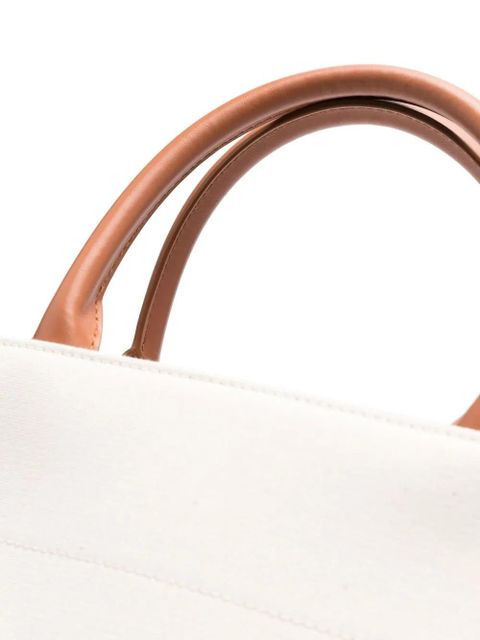 Lanvin logo-print leather tote bag - Neutrals - zdjęcie produktu nr 2