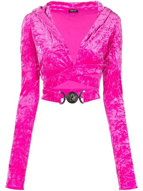 Versace crossover velvet-finish top - Pink - zdjęcie produktu nr 1