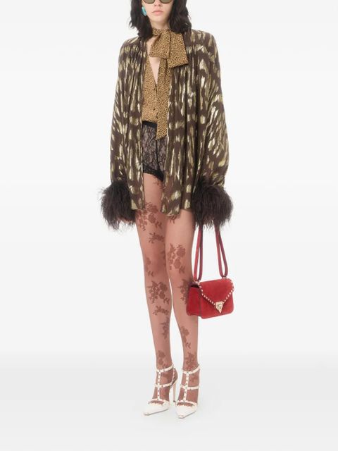 Valentino Garavani Rockstud small suede crossbody bag - Red - zdjęcie produktu nr 2