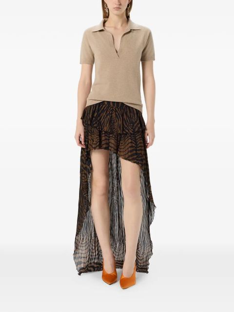 Blumarine rhinestone cashmere polo shirt - Neutrals - zdjęcie produktu nr 2