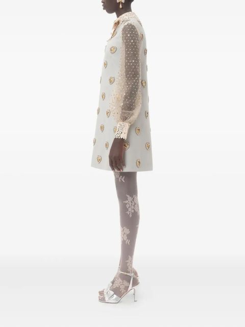 Valentino Garavani mini Crepe Couture embroidered dress - Blue