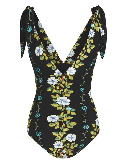 ETRO floral-print V-neck swimsuit - Black - zdjęcie produktu nr 2