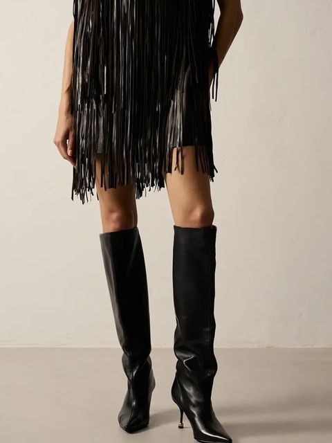 Vanda Novak kozaki skórzane Kaja Deep Black damskie kolor czarny na szpilce