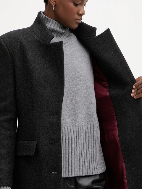 Pinko płaszcz z dodatkiem wełny kolor czarny 106123 A30G