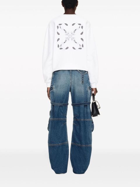 Off-White bandana-embroidered cotton sweatshirt