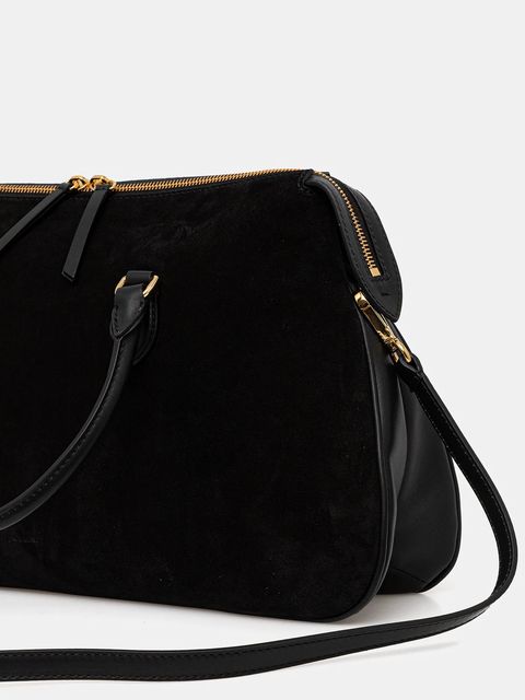 Pollini torebka zamszowa kolor czarny PC4406PP0N QD1