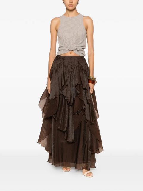 Aje Leigh tiered maxi skirt - Brown - zdjęcie produktu nr 2