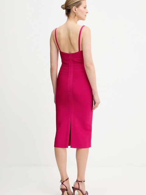 Herve Leger sukienka Alicia kolor różowy midi dopasowana HBB8524977 - zdjęcie produktu nr 2