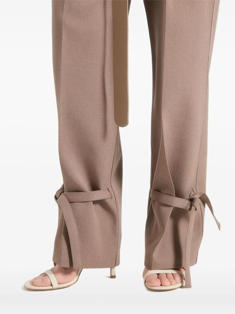 Manière De Voir Suzanne oversized-belt ankle-tie tailored trousers - Neutrals