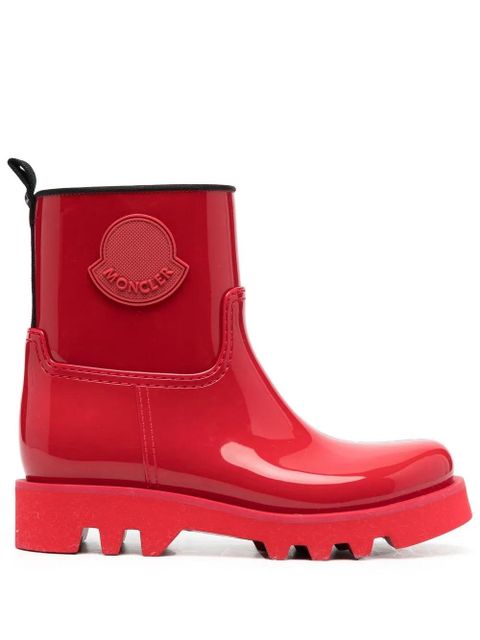 Moncler logo-patch ankle boots - Red - zdjęcie produktu nr 1