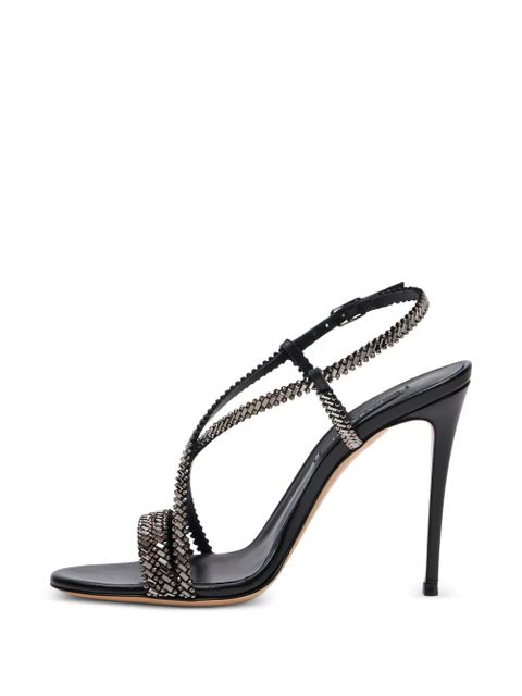 Casadei Josephine beaded strap sandals - Black