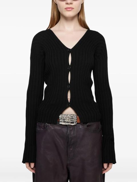 Acne Studios button-up ribbed cardigan - Black - zdjęcie produktu nr 2