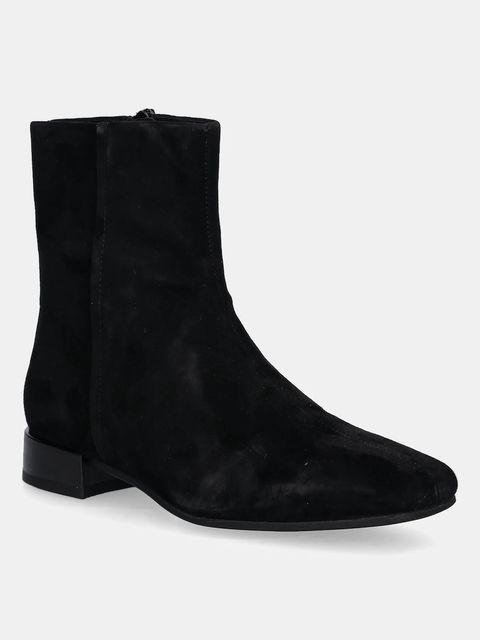 Vagabond Shoemakers botki zamszowe MONA damskie kolor czarny na płaskim obcasie 5955-040-20 - zdjęcie produktu nr 1