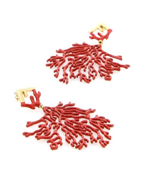 FENDI Forever Fendi coral earrings - Red