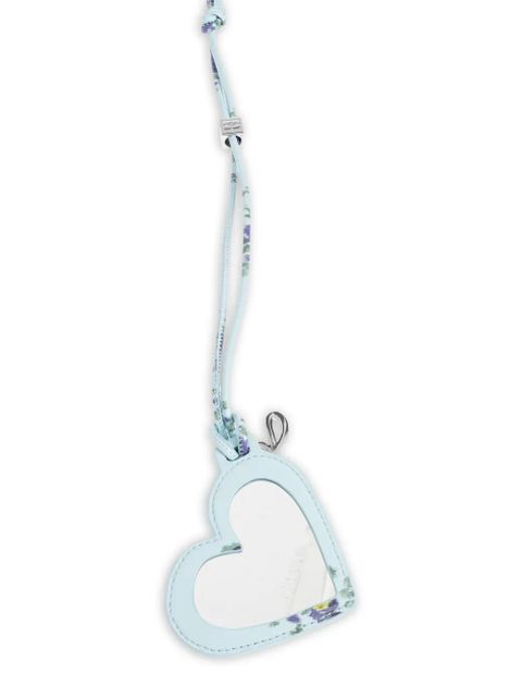 GANNI floral-print heart-shaped mirror charm - Blue