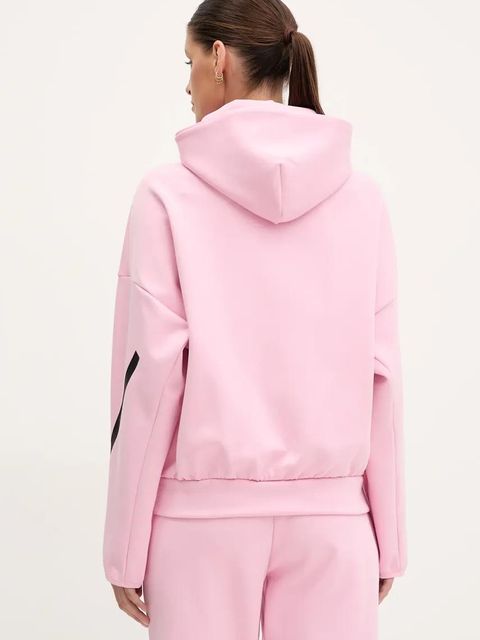 adidas bluza Z.N.E. damska kolor różowy z kapturem z nadrukiem JD5992