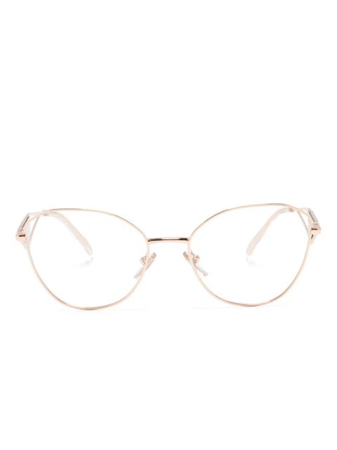 Prada Eyewear triangle-logo glasses - Gold - zdjęcie produktu nr 1