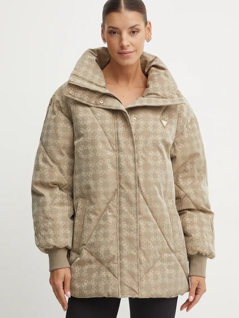 Guess kurtka damska kolor beżowy zimowa V4BL01 WGLW2