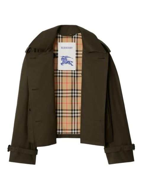Burberry double-breasted cropped trench jacket - Green