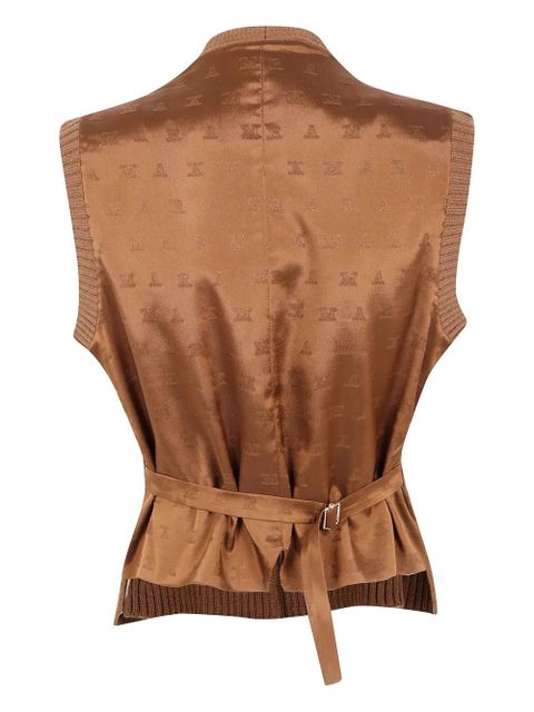 Max Mara V-neck ribbed-knit vest - Brown - zdjęcie produktu nr 2