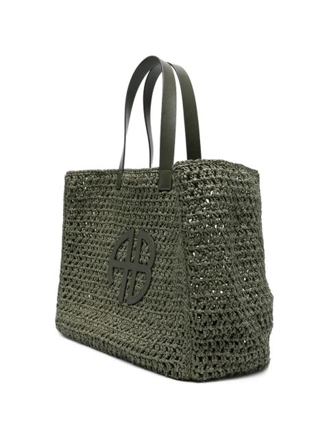 ANINE BING logo appliqué tote bag - Green