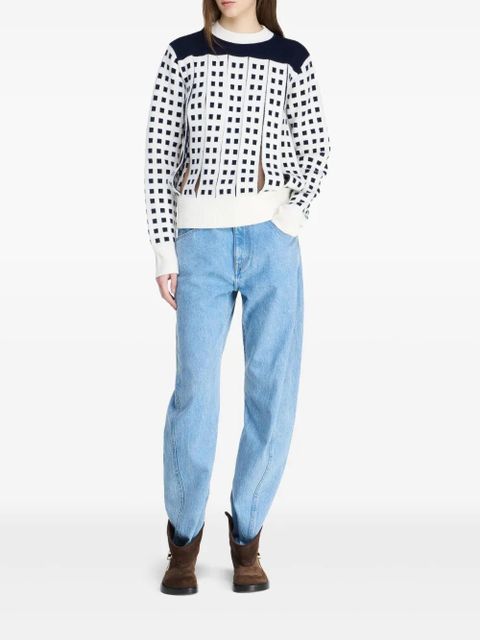 JW Anderson jacquard slit sweater - White