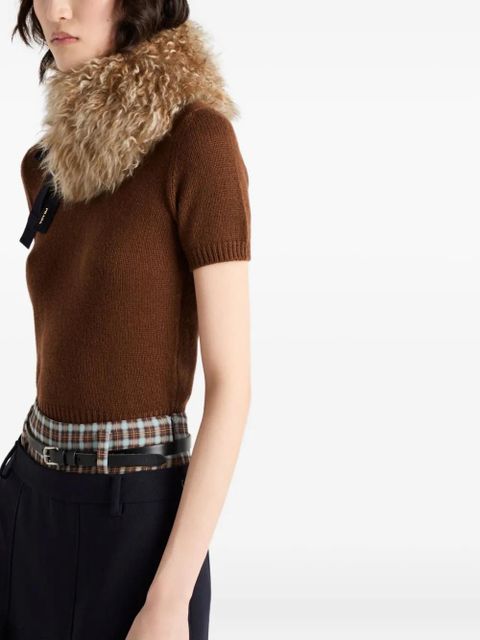 Prada ribbed short sleeve sweater - Brown - zdjęcie produktu nr 2