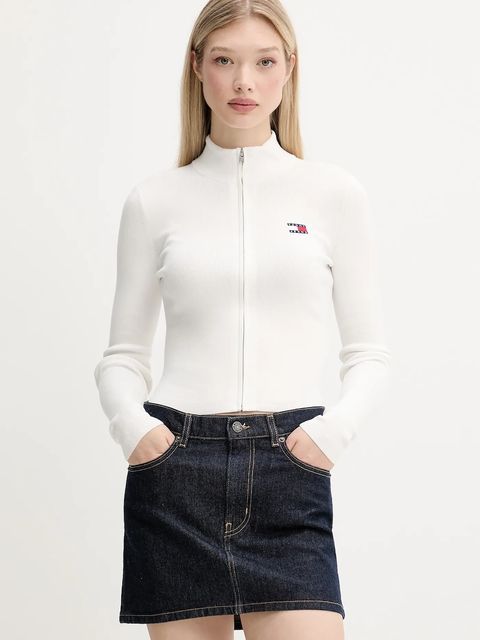 Tommy Jeans kardigan damski kolor biały lekki DW0DW20967 - zdjęcie produktu nr 1