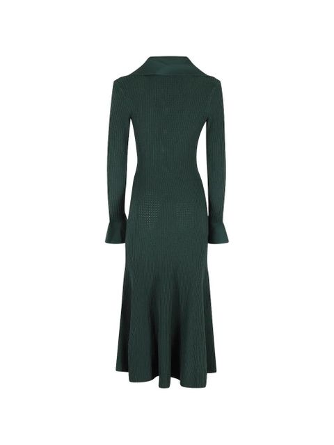 Self-Portrait keyhole knit midi dress - Green - zdjęcie produktu nr 2