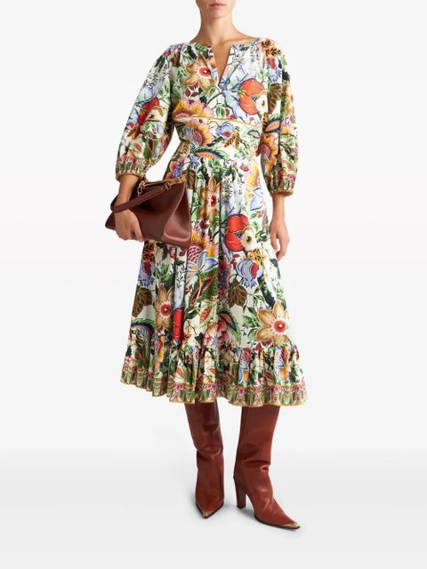 ETRO floral-print pleated midi skirt - White - zdjęcie produktu nr 2