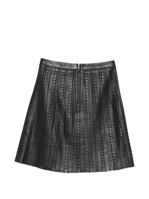 Yves Salomon perforated leather midi skirt - Black - zdjęcie produktu nr 2