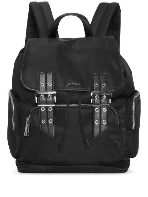 GANNI logo-plaque backpack - Black - zdjęcie produktu nr 1