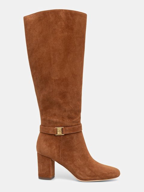 Lauren Ralph Lauren kozaki zamszowe Kellie Tl Hl kolor brązowy na słupku 802967843002 - zdjęcie produktu nr 2