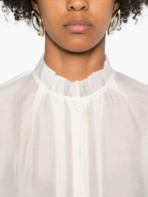Eleh ruffled high-neck blouse - Neutrals