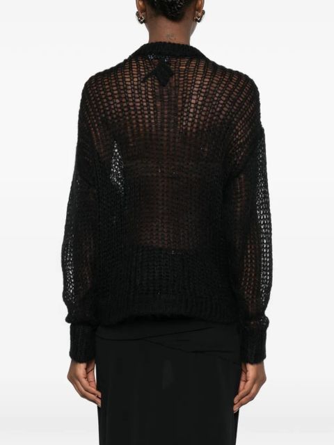 The Attico feather-appliqué sweater - Black